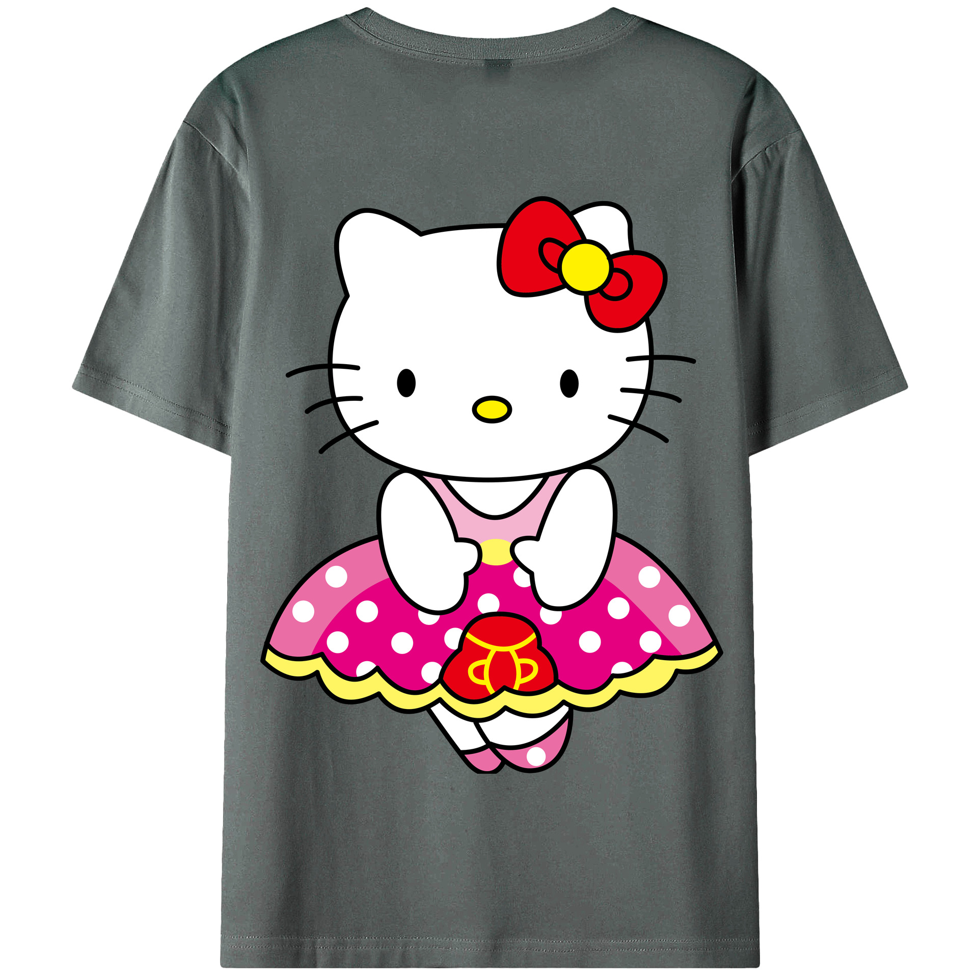 （画像用） Hello Kitty ハローキティ 綿100％半袖Tシャツ（背面プリント）